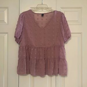 Cute Mauve shirt with Pom-Pom details